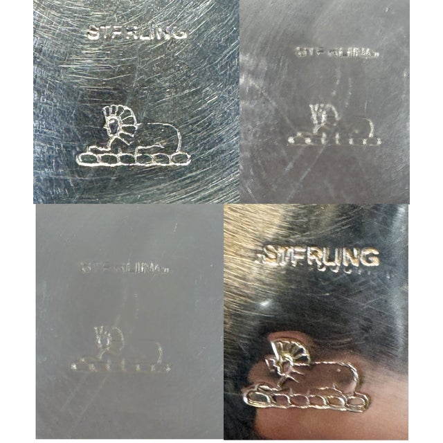 Robert & Belk, Sheffield, England Antique Art Nouveau Sterling Silver Coffee Pot, Tea Pot and Sugar & Creamer Set With Rare Repousse Ornamentation For Sale - Image 12 of 12