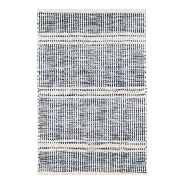 Dash & Albert by Annie Selke Malta Blue Woven Wool Rug, 9' 6" x 13' 6" For Sale