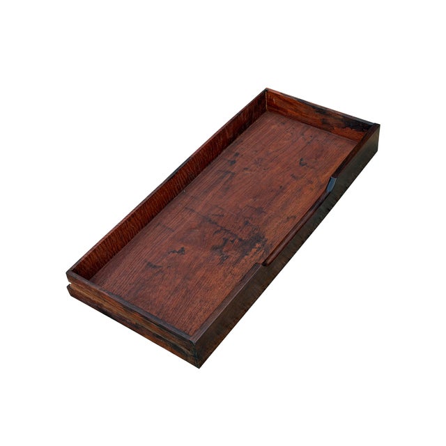 Wood Dark Brown Vintage Rosewood MoonFace Drawers Side Credenza Cabinet For Sale - Image 7 of 10