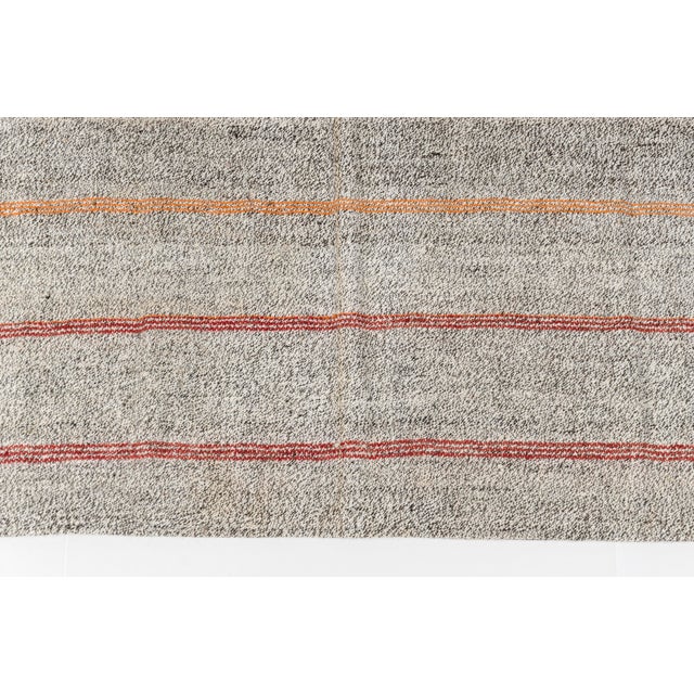 Nautral Vintage Wool Kilim Runner For Sale - Image 6 of 9