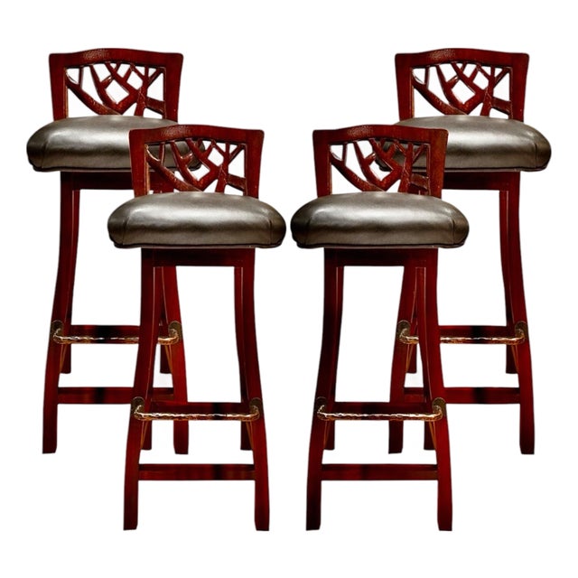 Martin Pierce English Hedgerow Bar Counter Stools- A Set of 4 For Sale