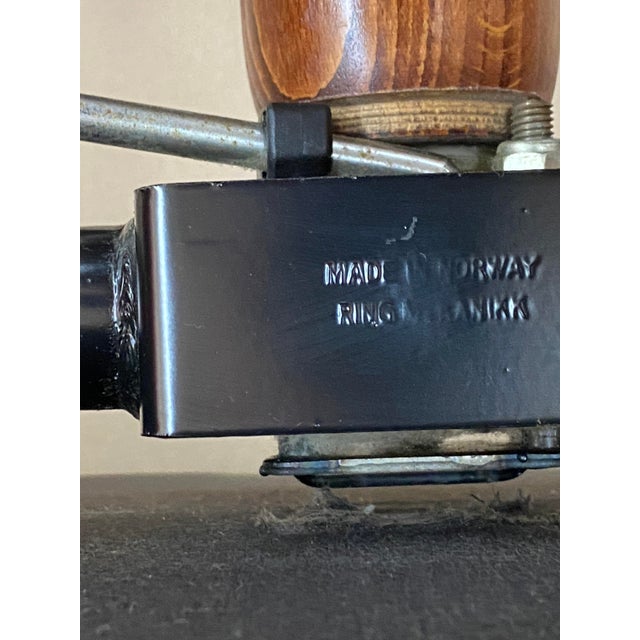 Mid-Century Scandinavian Modern Leather and Teak Swivel Chair, Norway, 1960s-1970s For Sale - Image 4 of 18