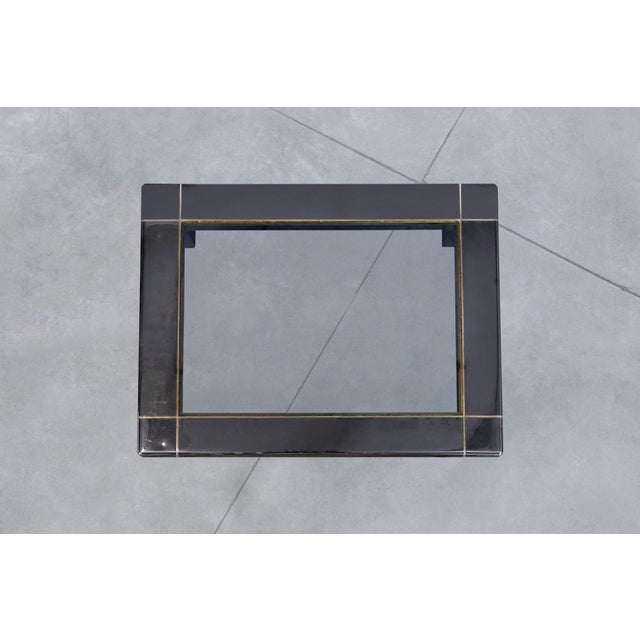 Monumental Vintage Gunmetal Coffee Table by Karl Springer For Sale - Image 10 of 12