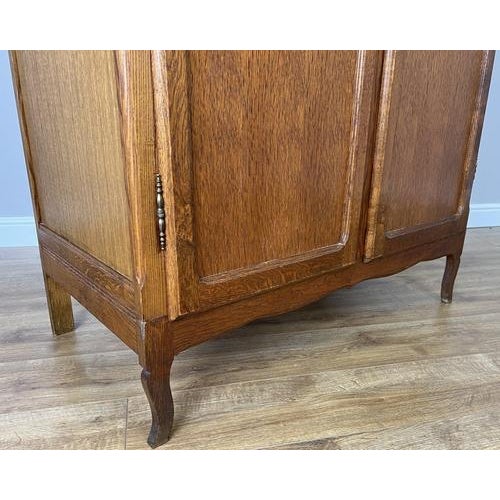 Vintage French Louis XVI Style Carved Oak 2-Door Armoire For Sale - Image 6 of 10