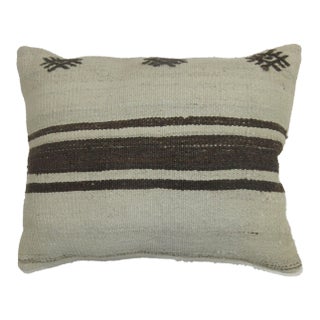 White Brown Kilim Pillow For Sale