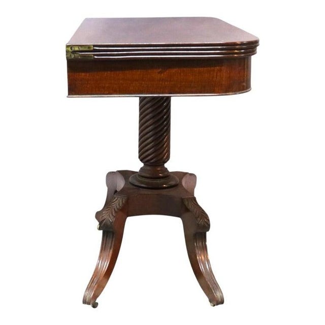 Federal Sheraton Flame Mahogany Card Table 19thC For Sale - Image 10 of 16