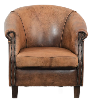 Vintage Club Chair in Sheepskin Leather