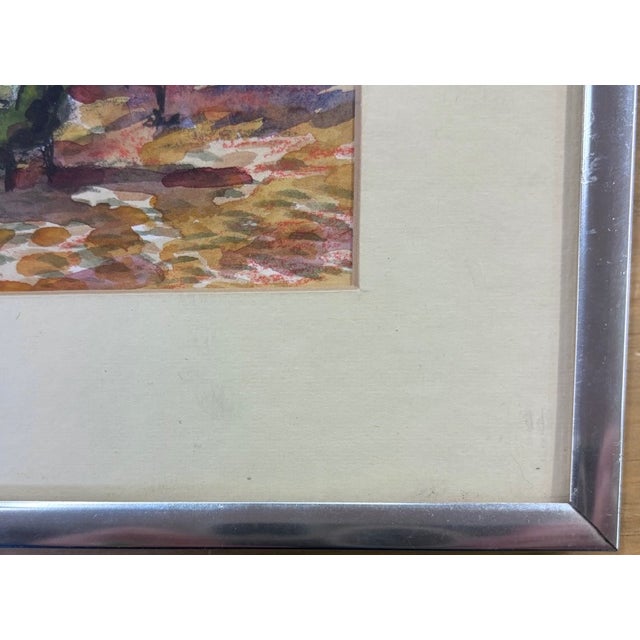 Late 20th Century American Little Painting of People in a Park, Signed For Sale - Image 5 of 7