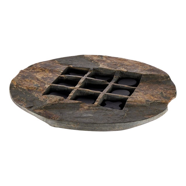 Four Hands Stone Tic Tac Toe - Carbonized Black For Sale