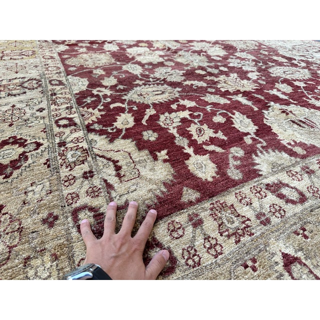2000 - 2009 Burgundy Sultanabad Hand-Knotted Wool Rug - 6'7" X 9'7" For Sale - Image 5 of 12