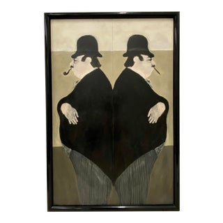 "Mirror Image" Original Oil Painting Late 20th C For Sale