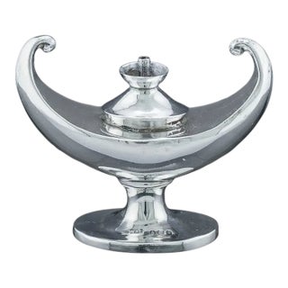 1910s Sterling Aladdin Lamp of Learning Cigar Table Lighter by Marks & Cohen For Sale