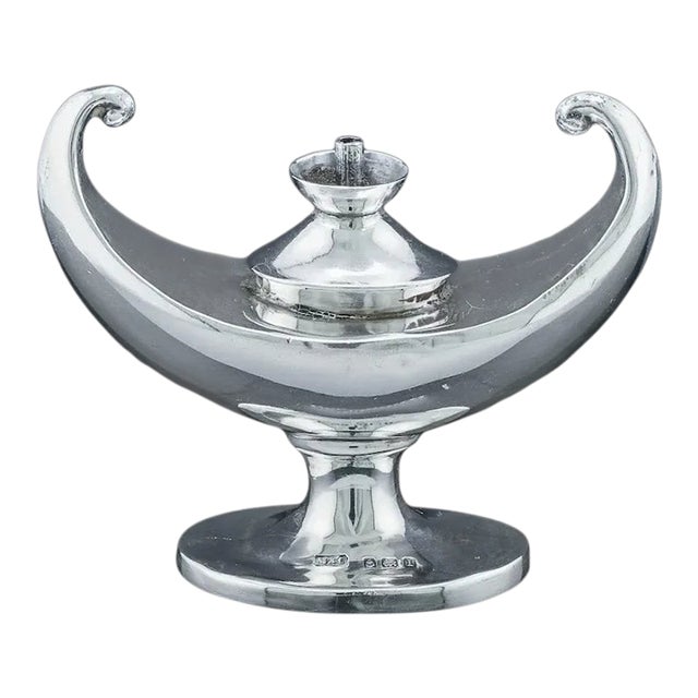 1910s Sterling Aladdin Lamp of Learning Cigar Table Lighter by Marks & Cohen For Sale