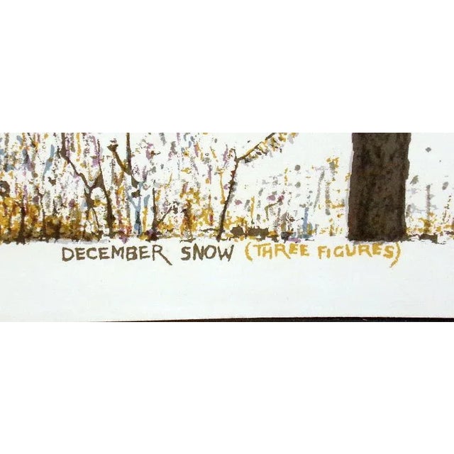 Tom Bartek "December Snow Three Figures" Winter Hand Signed Art Serigraph,1975 For Sale In Denver - Image 6 of 7