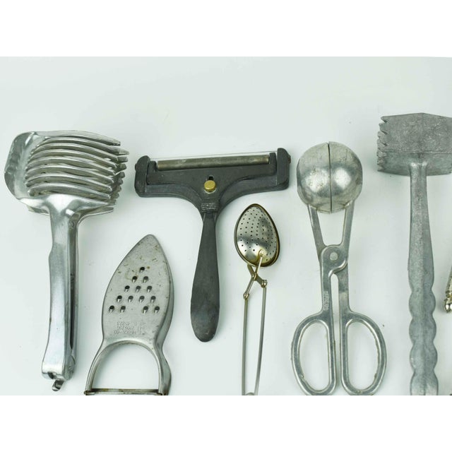 Mid-Century Modern Vintage Aluminum & Steel Kitchen Utility Tools Collection - Set of 8 For Sale - Image 3 of 13