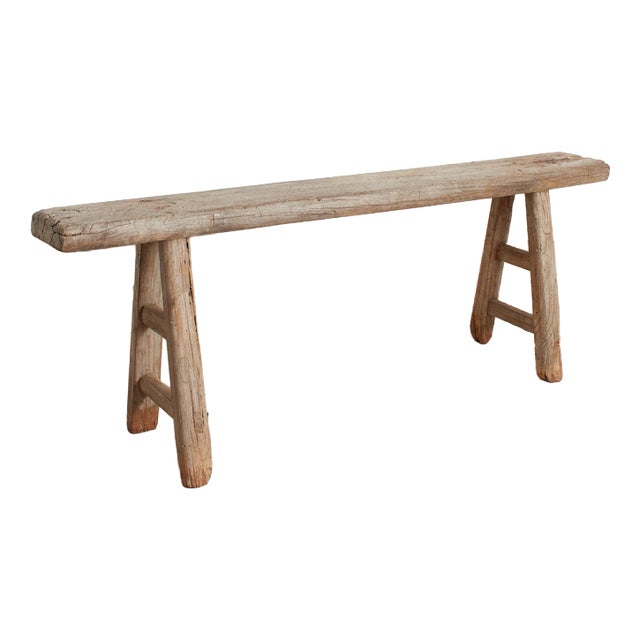 Antique Reclaimed Rustic Wooden Hallway Pig Bench -Dc For Sale