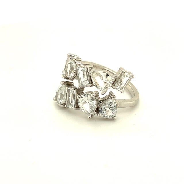 Natural Sapphire Ring 14k W Gold 5.76 TCW Certified For Sale In New York - Image 6 of 14