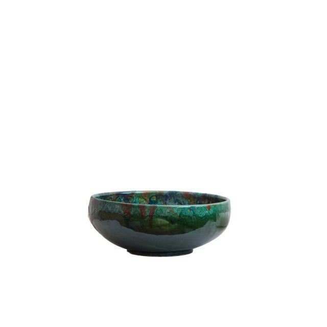 Handmade Green Ceramic Round Bathroom Sink - TerraFez For Sale - Image 11 of 11
