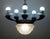 Antique French Brass and Glass 6-Light Chandelier, 1890s For Sale - Image 10 of 14