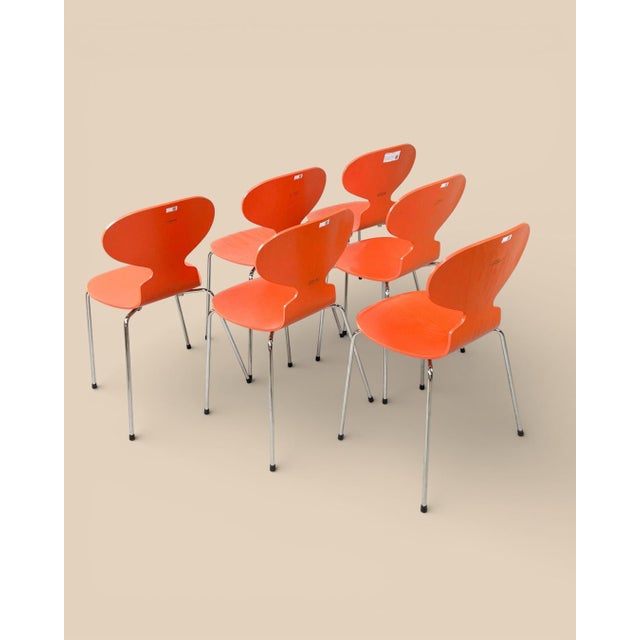 Fritz Hansen Model 3101 The Ant Chairs by Arne Jacobsen for Fritz Hansen, 1970s, Set of 6 For Sale - Image 4 of 7
