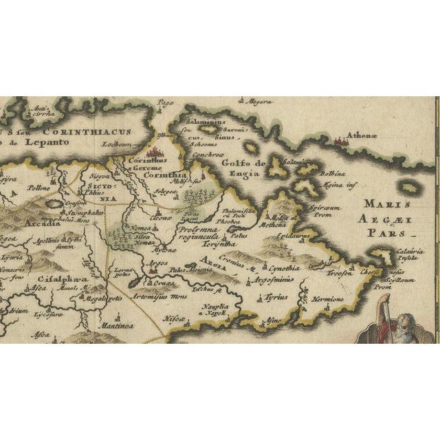 Antique Map of the Peloponnese Peloponnesus by Cluver, 1697 For Sale - Image 4 of 9
