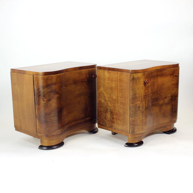 Art Deco Bedside Tables by Jindřich Halabala for Up Závody, 1930s, Set of 2 For Sale - Image 11 of 15