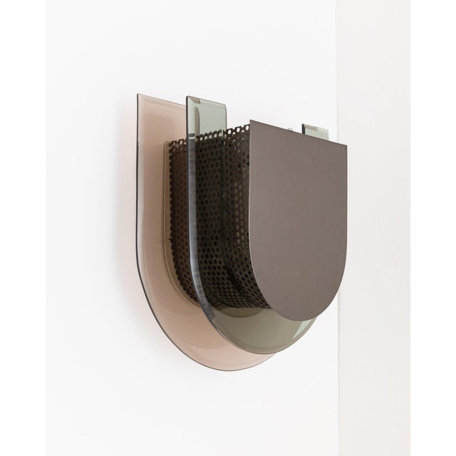 Mirrored Glass Wall Lamp, Italy, 1970s For Sale - Image 10 of 11