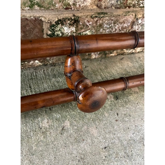 Late 19th Century French Faux Bamboo Wall Mounted Coat Rack For Sale - Image 17 of 18