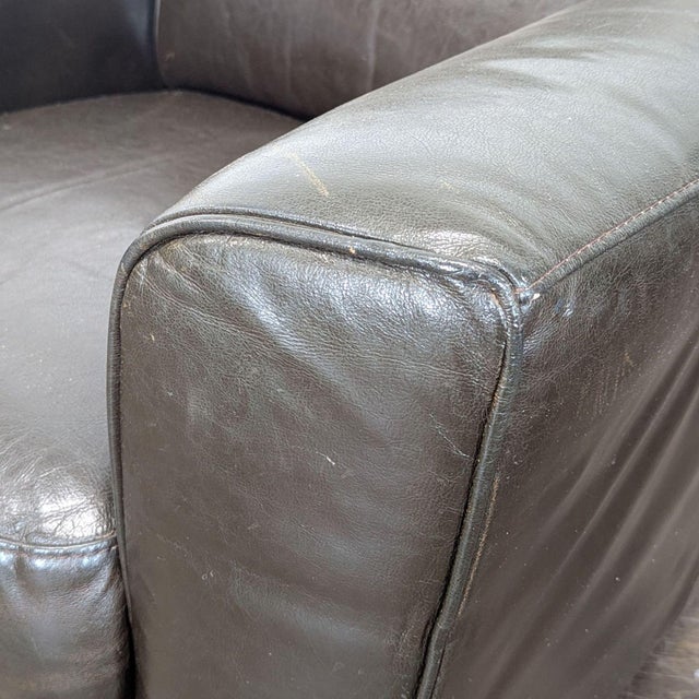 Natuzzi Leather Lounge Armchair - Comfortable Modern Seating For Sale - Image 10 of 12