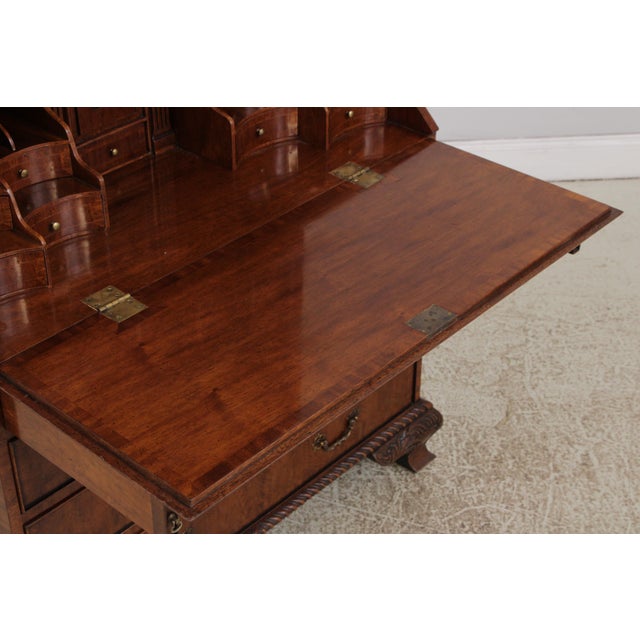 Maitland Smith Chippendale Mahogany Secretary Desk Bookcase For Sale - Image 14 of 18