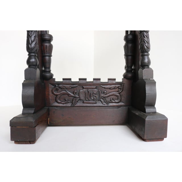 Antique 19th Century Gothic Revival Oak Lectern Book Stand, 1890s For Sale - Image 5 of 18