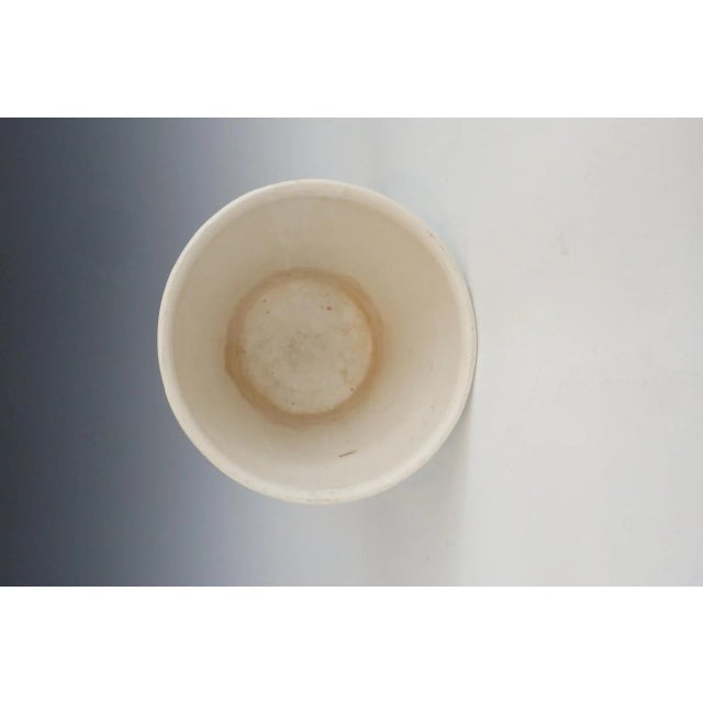 Art Deco Wave Design on Heavy Bodied Matte White McCoy Planter Pot For Sale In Detroit - Image 6 of 9