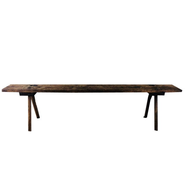 French Farmhouse Bench, 1940s For Sale