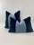 Navy Blue Navy and Blue Color Block Velvet Throw Pillow For Sale - Image 8 of 9