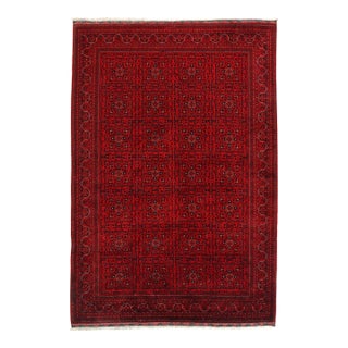 Pasargad DC Afghan Bashir Red Hand Knotted Rug For Sale