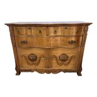 Early 20th Century Antique Tiger Oak Dresser/Sideboard For Sale