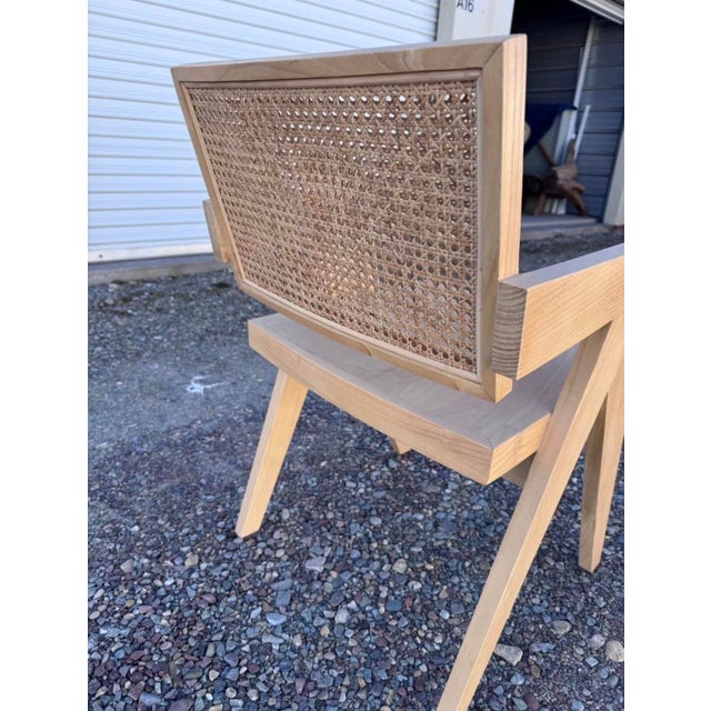 Boho Chic Light Wood and Rattan Chair For Sale - Image 3 of 6