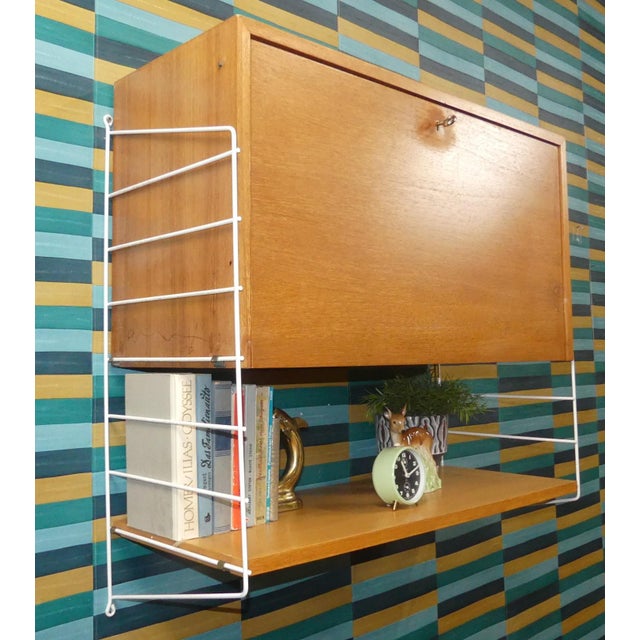 String Shelving Unit with Cabinet and White Ladders by Nisse Strinning, Sweden, 1950s For Sale - Image 14 of 18