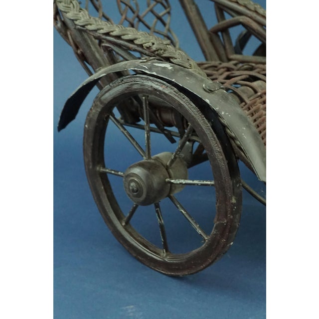 Large 19th Century Handmade Iron and Wicker Sidecar For Sale - Image 14 of 18