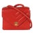 Vintage 24K Red Chevron Lambskin CC Square Flap Bag For Sale
