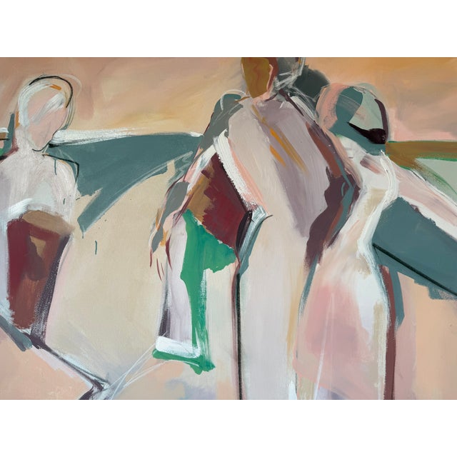 1990s Vintage Contemporary Abstract Figurative Acrylic Painting on Canvas by Hamzik For Sale - Image 5 of 11