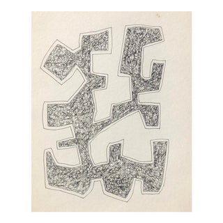 1989 William Glen Davis Tribal Mid Century Drawing For Sale