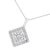 Contemporary 10KT White Gold 1/2 cttw Diamond Square Pendant Necklace (I-J Color, I2-I3 Clarity) For Sale - Image 3 of 5
