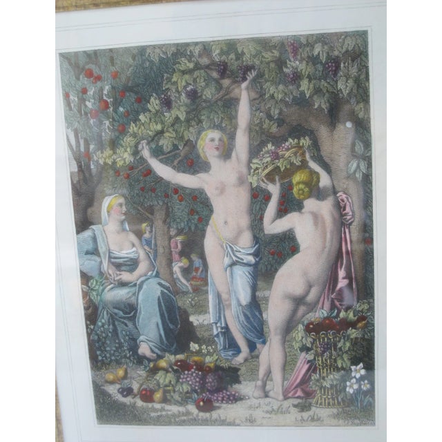 Antique, 19th century 'Autumn' print after Pierre Puvis de Chavannes (1824 - 1898), printed by prominent French engraver...