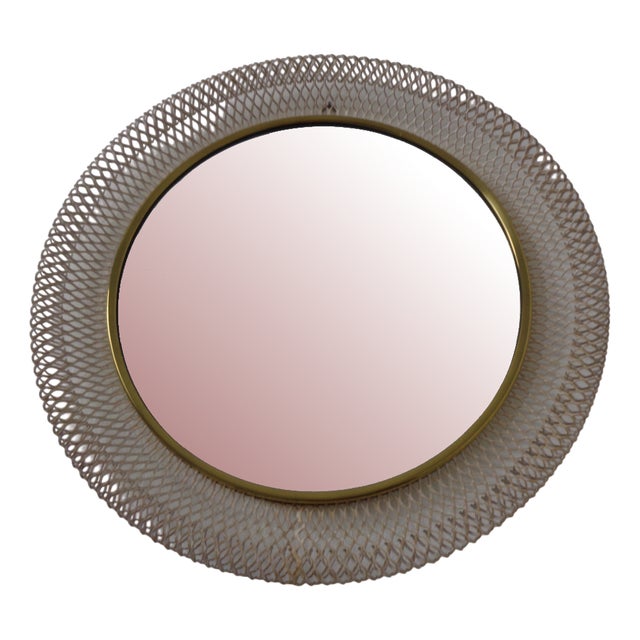 French Brass and Metal Mirror, 1960s For Sale