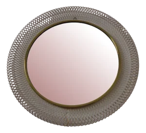 French Brass and Metal Mirror, 1960s