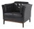 Danish Black Leather Lounge Armchair from Mogens Hansen, Denmark, 1960s For Sale