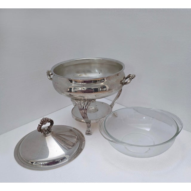Metal Early 20th Century Fb Rogers Silver Plate Serving Dishes With Pyrex Inserts - 2pcs For Sale - Image 7 of 7