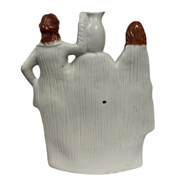 Late 19th Century Antique Victorian English Staffordshire Porcelain Mantle Figurine - Couple With Roe Deer - England For Sale - Image 5 of 6