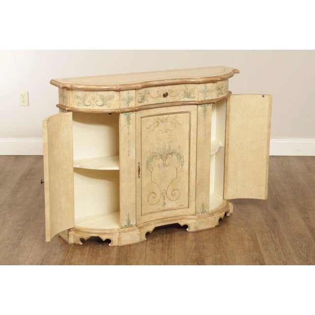 Italian Venetian Hand Painted Serpentine Front Console For Sale - Image 4 of 13